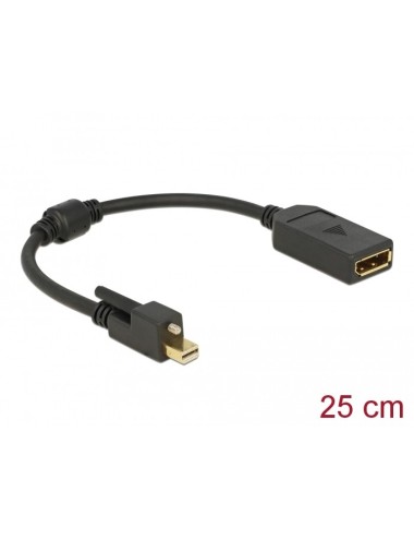 Delock Adapter mini Displayport 1.2 male with screw - Displayport female 4K black